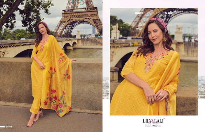 Nusrat By Lily And Lali Chanderi Embroidery Designer Readymade Suits Wholesale Online